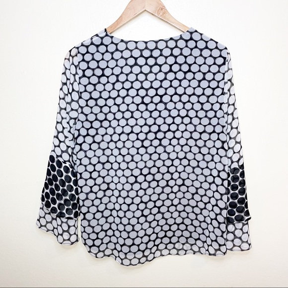 Calvin Klein polka dot ruffle sleeve blouse - Picture 6 of 10